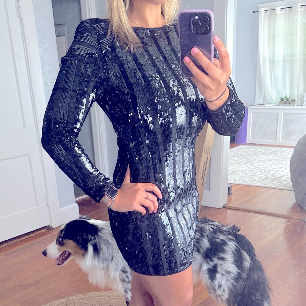 FashionNova Black Sequin Dress